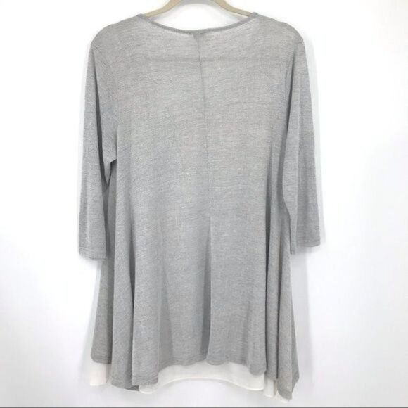 Umgee grey asymmetrical layered hem soft tunic top grey women medium - Picture 6 of 9